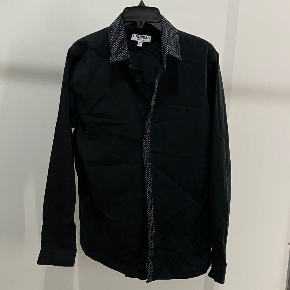 Express Men's Dark Button-Down Shirt